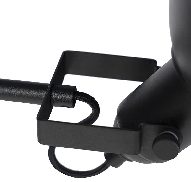 Priemyselná stojaca lampa čierna so zlatom 1-svetlo - Tommy