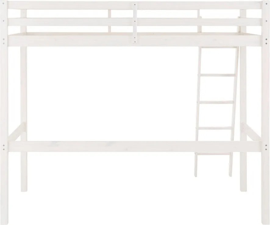 Biela vyvýšená posteľ z borovicového dreva Støraa Alpi2