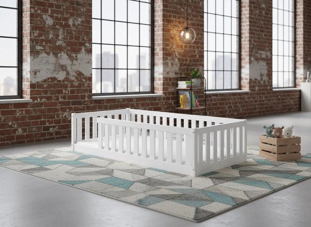 Posteľ BELLA SIMA 190x90 Montessori z masívu – biela