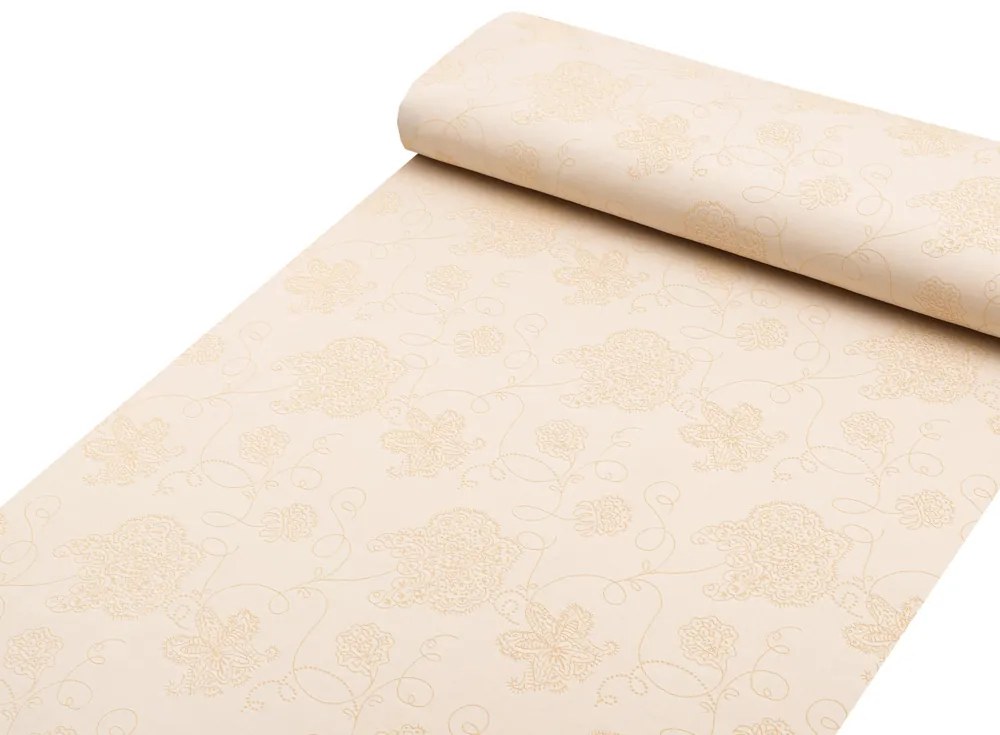 Biante Teflónový obdĺžnikový obrus TF-099 Zlaté kvetované ornamenty na béžovom 60x100 cm