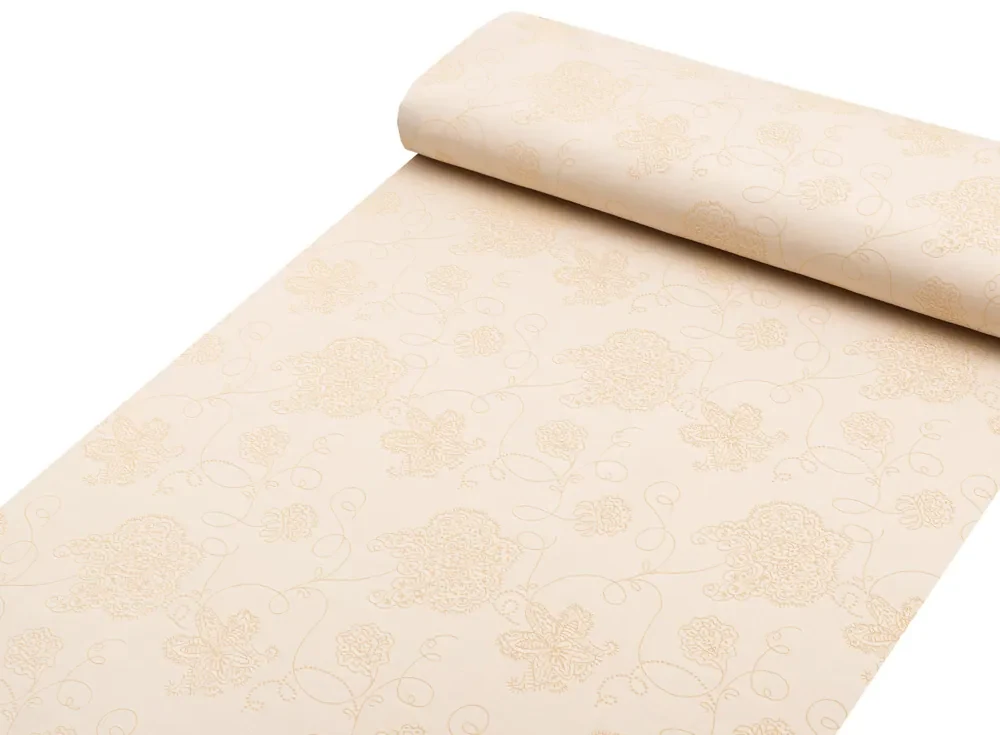 Biante Teflónový oválny obrus TF-099 Zlaté kvetované ornamenty na béžovom 120x180 cm