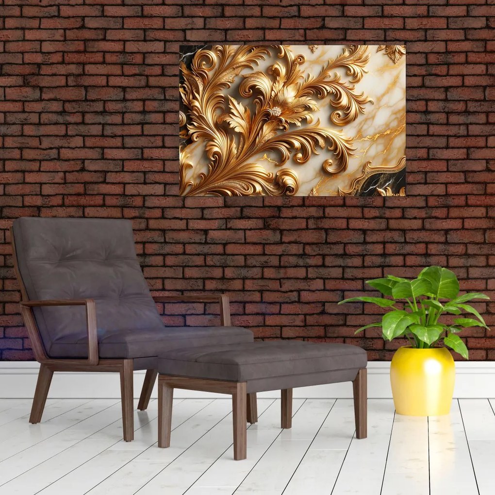 Obraz - Mramor so zlatom (90x60 cm)