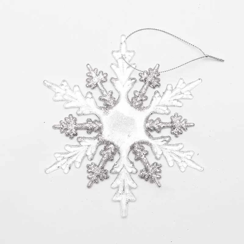 DECOLED Závesná akrylová dekorácia, snehová vločka 15 cm