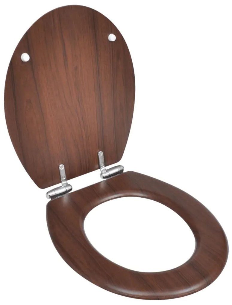 vidaXL WC sedadlo, MDF, pomalé sklápanie, jednoduchý dizajn, hnedé
