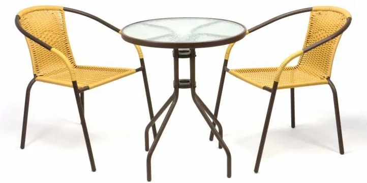 Garthen 35215 Záhradný balkónový set 2 stoličky + sklenený stôl