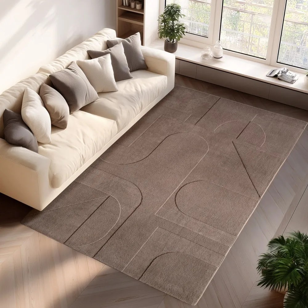 Svetlohnedý prateľný koberec 200x290 cm Pompei 1614 – Ayyildiz Carpets