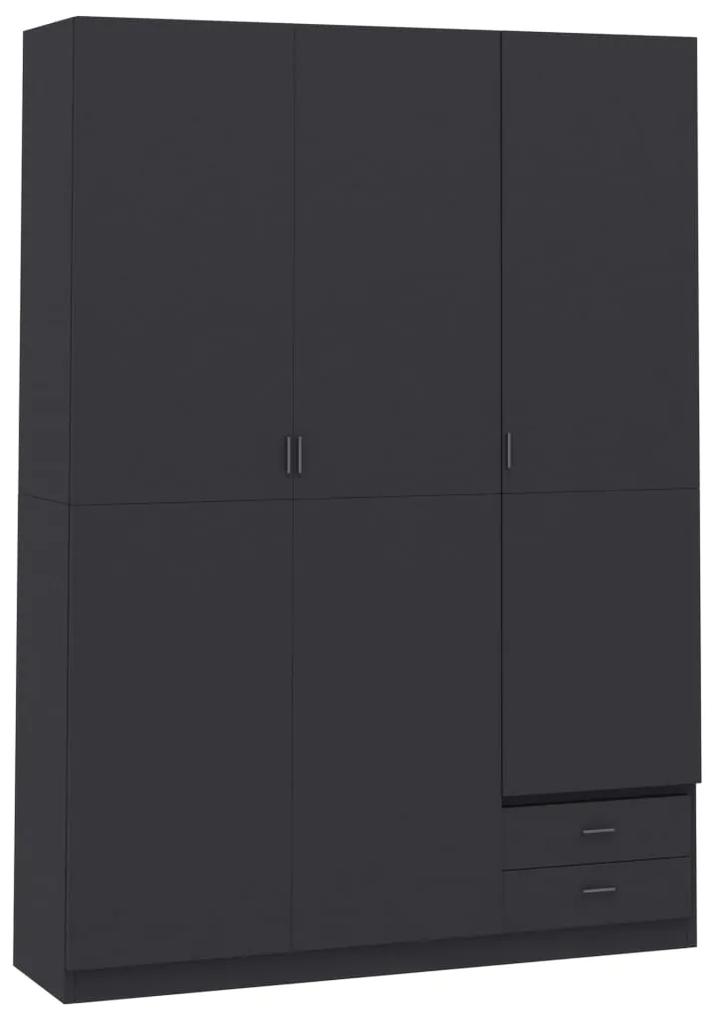 vidaXL 3-dverový šatník, sivý 120x50x180 cm, drevotrieska