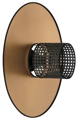 Duolla - Nástenné svietidlo TOKYO RATTAN 1xE27/15W/230V pr. 50 cm zlatá/čierna