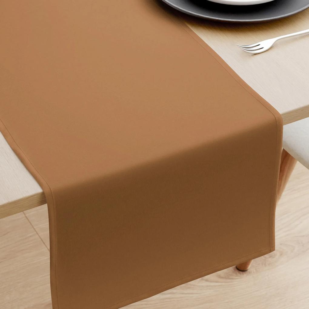 Goldea behúň na stôl 100% bavlnené plátno - škoricovo hnedý 20x160 cm