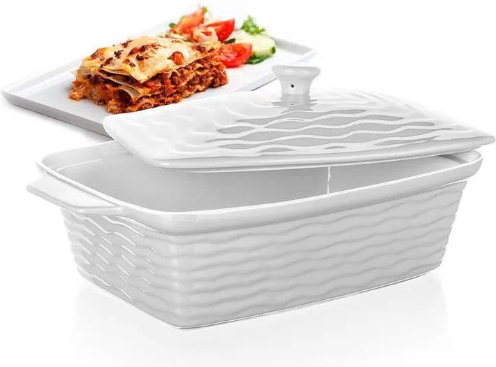 Forma zapekacia obdĺžniková s vekom CULINARIA White 28 x 18 cm