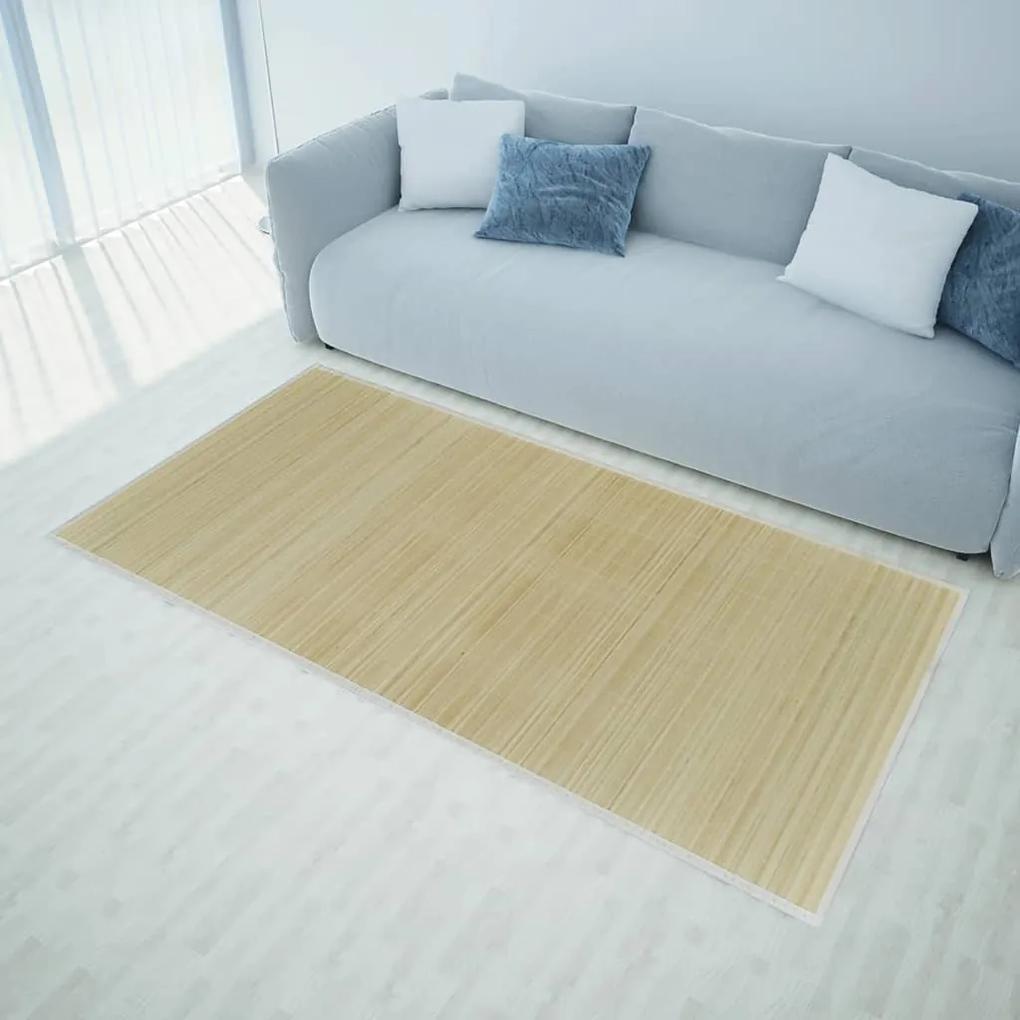 vidaXL Obdĺžnikový bambusový koberec, prírodná farba 80 x 300 cm