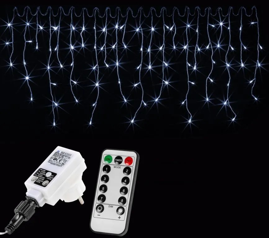 VOLTRONIC svetelný dážď 10 m, 400 LED, studená biela