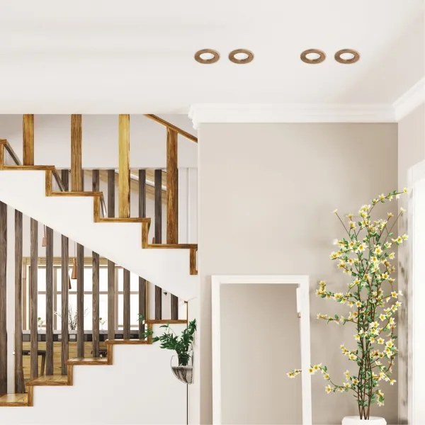 LED Podhľadové svietidlo WOODY SPOT LED/5,5W/230V 4000K orech ? 10 cm