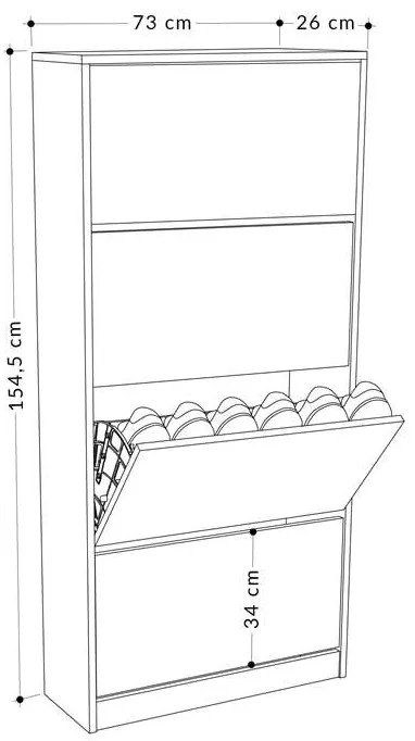 Botník Houseland Lenny dub safírový