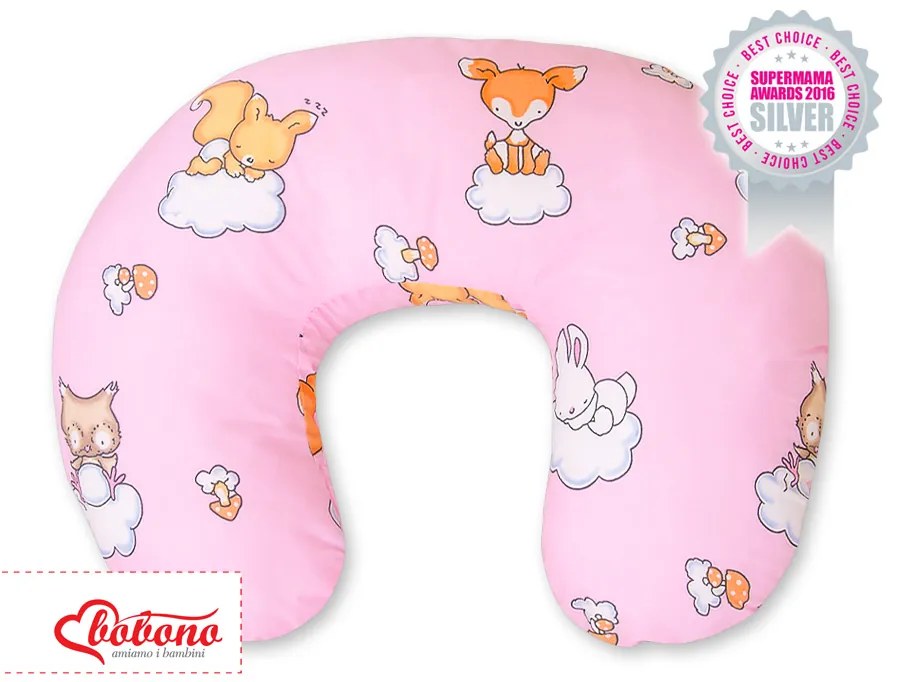 Bobono Vankúš na kŕmenie- Basic Forest animals pink