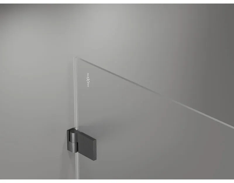 Mexen, Mexen Lunar-B výklopné pravé sprchové dvere 85 cm, priehľadné, pištoľovo šedé kartáčované - 832-085-000-66-00-P