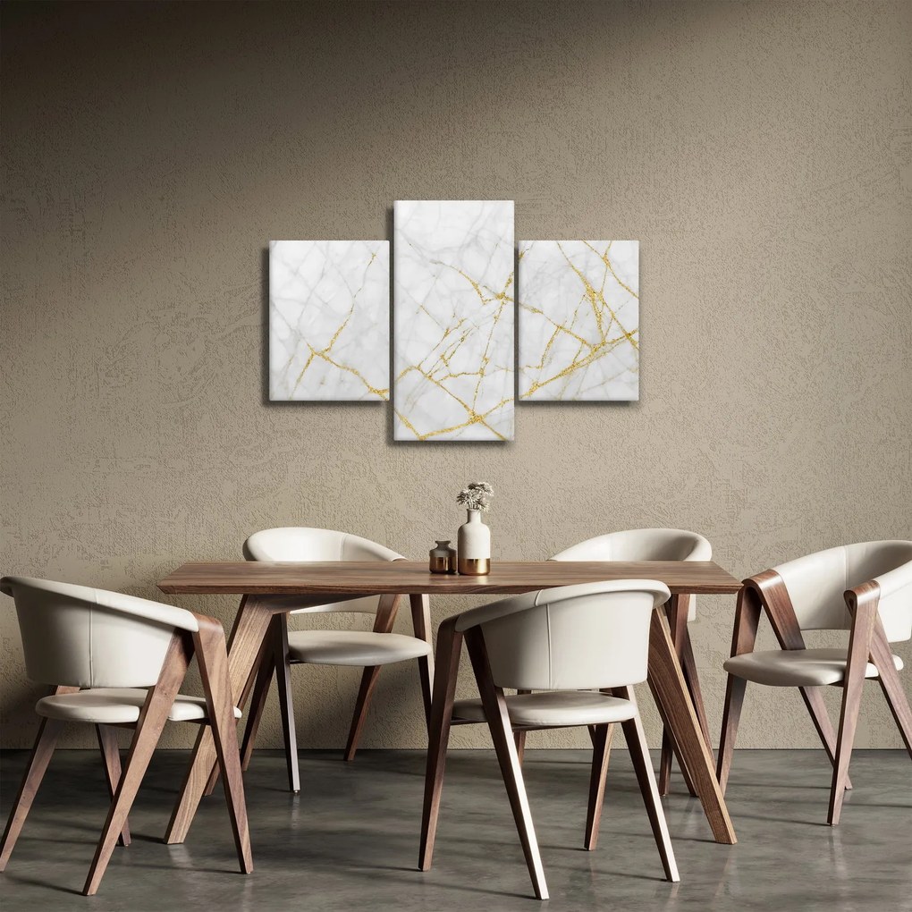 Obraz - Bielo-zlatý mramor (90x60 cm)