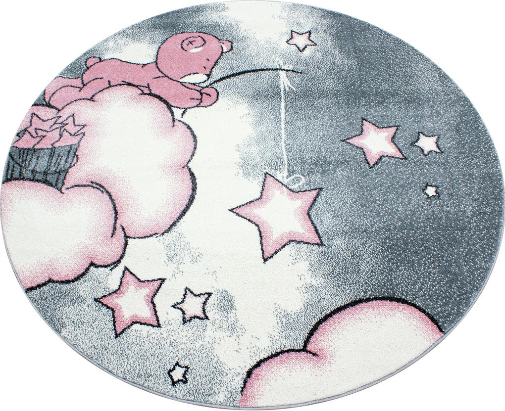 Ayyildiz koberce AKCE: 120x120 (průměr) kruh cm Kusový koberec Kids 580 pink kruh - 120x120 (průměr) kruh cm