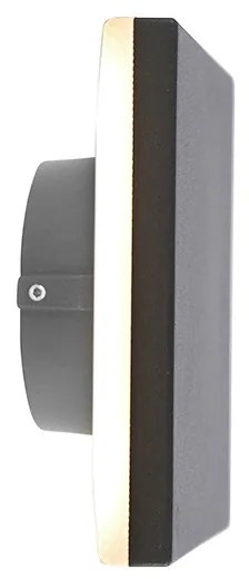 Dizajnová nástenná lampa sivá hliníková 15 cm vrátane LED 9W - Skyf