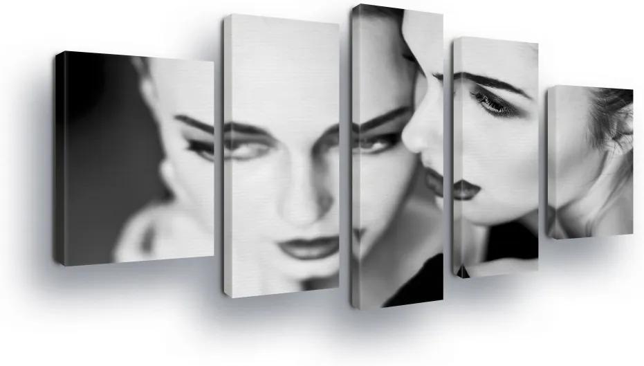 GLIX Obraz na plátne - Black and White Women 2 x 40x60 / 2 x 30x80 / 1 x 30x100 cm