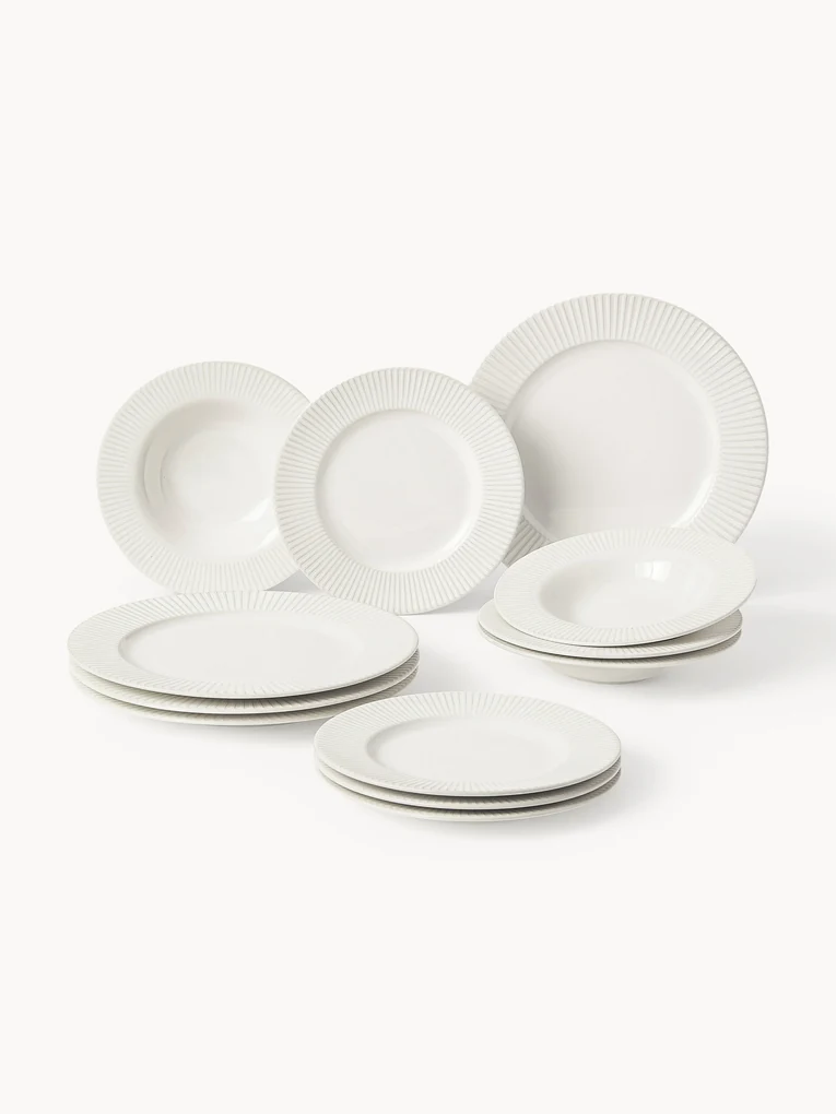 Súprava riadu z porcelánu Goya, 4 osoby (12 dielov)