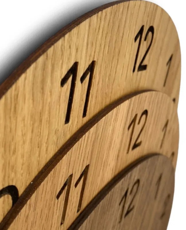 Ručne vyrábané dubové hodiny – tichý chod a moderný dizajn I SENTOP FB-MAS002-A