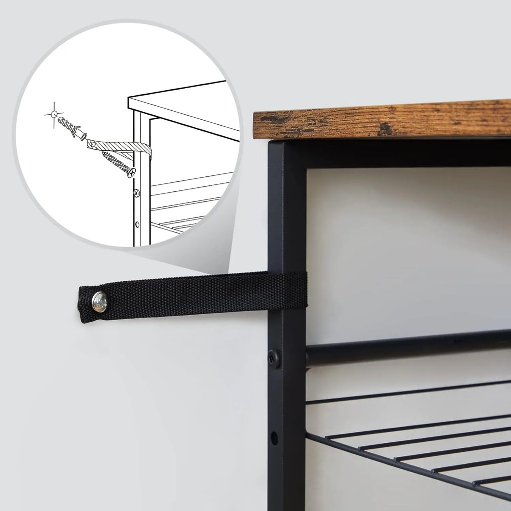 Botník Vasagle Fenaro 75,2 cm hnědý/černý