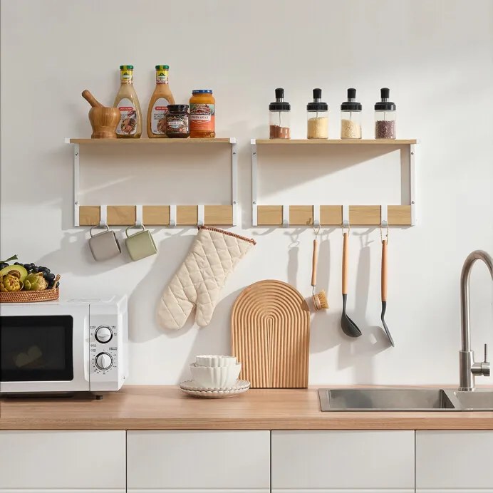 Autronic BONTEC Set 2 nástenných poličiek, mdf, hnedá, ABP-E1083 OLW Farba: Hnedá