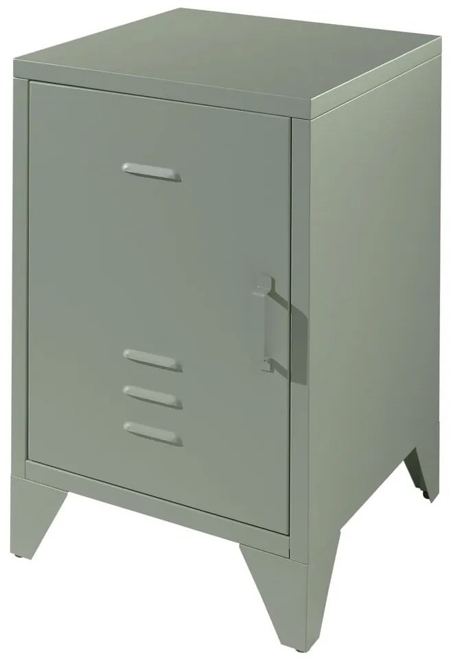 Zelený kovový nočný stolík Bronxx - Vipack