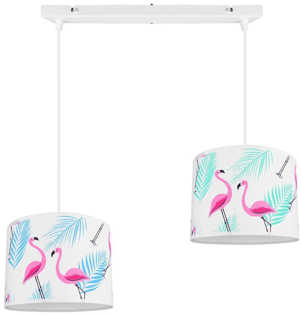 Detské závesné svietidlo Cone, 2x textilné tienidlo so vzorom (výber zo 6 farieb), (výber z 2 farieb konštrukcie)