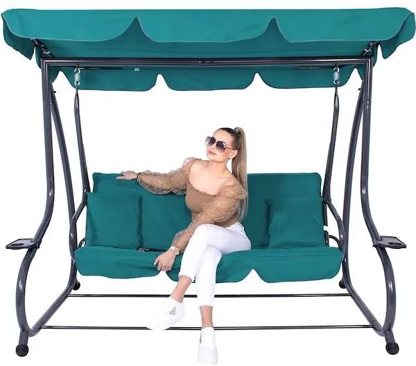 Hojdačka 3-miestna SPRINGOS GS0020 - modrá