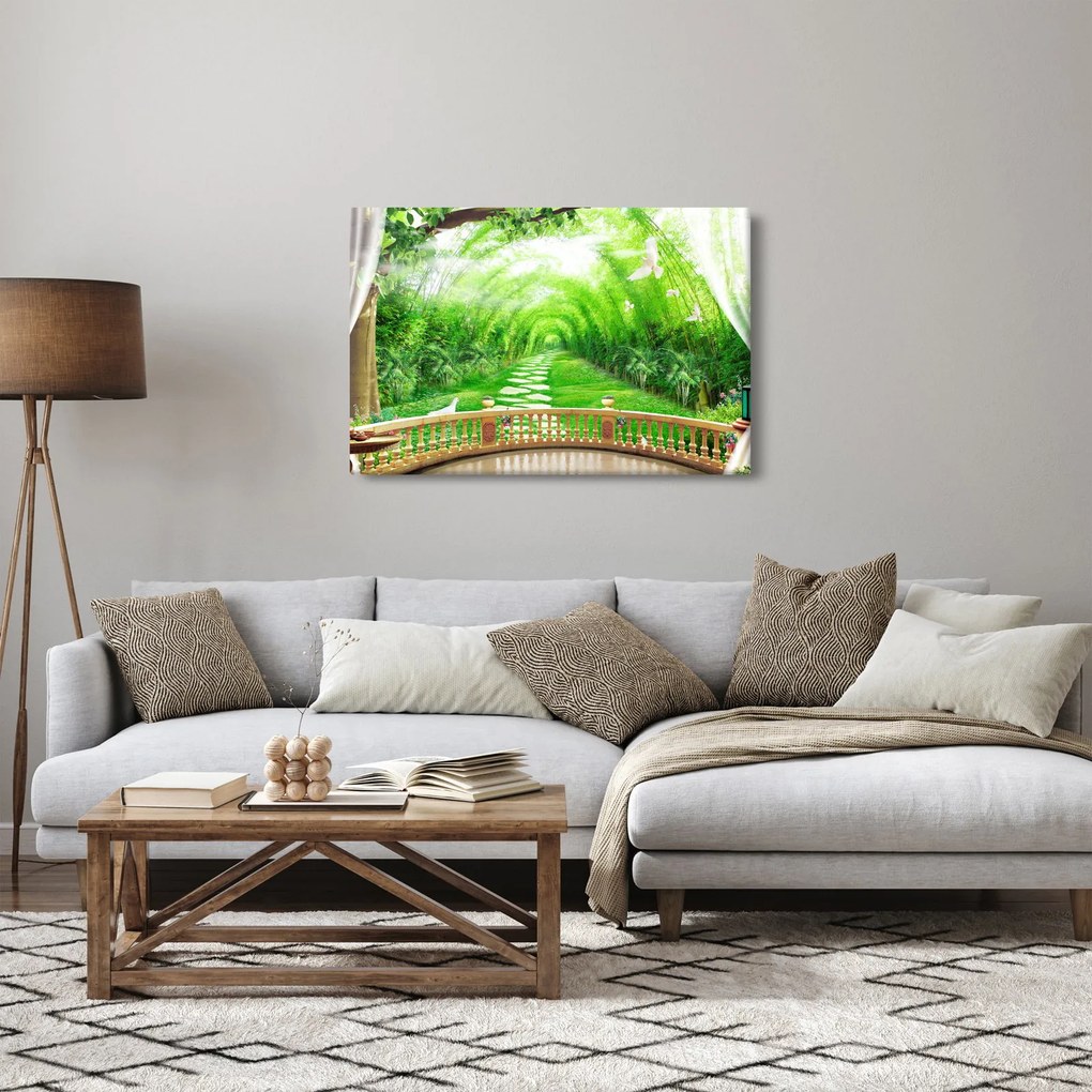 Obraz - Výhľad na tropickú záhradu (90x60 cm)