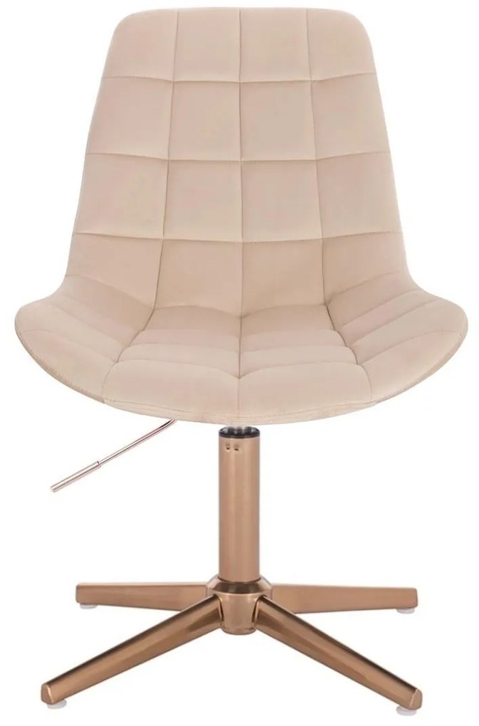 LuxuryForm DESIGN Stolička PARIS VELUR na zlatom kríži - krémová