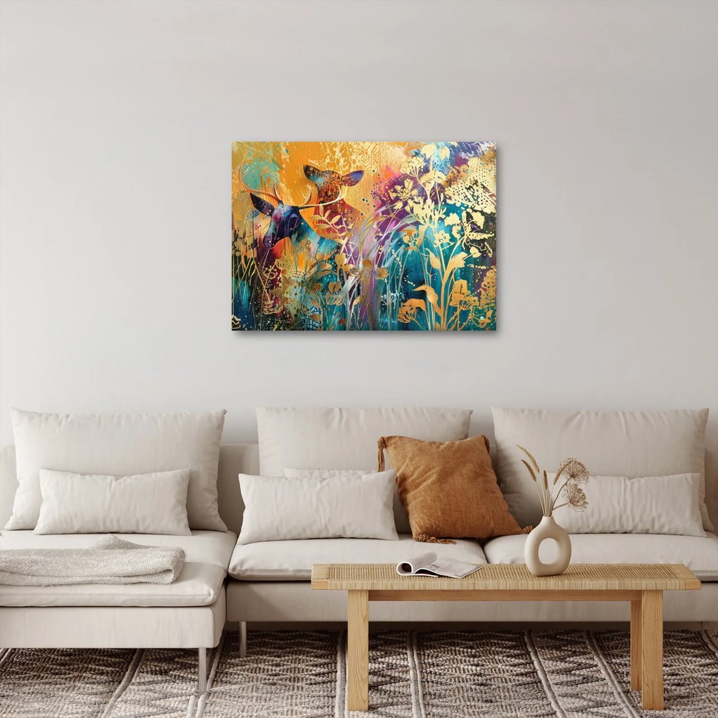 Obraz - Abstraktná maľba prírody (70x50 cm)