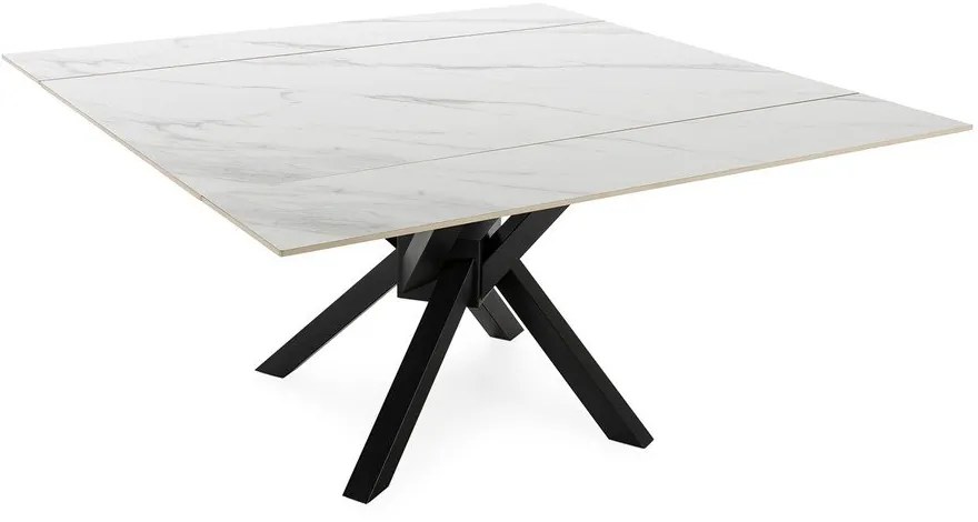 Rozkladací jedálenský stôl s prídavnou doskou s doskou z kameňa 90x150 cm Arlene – Marckeric