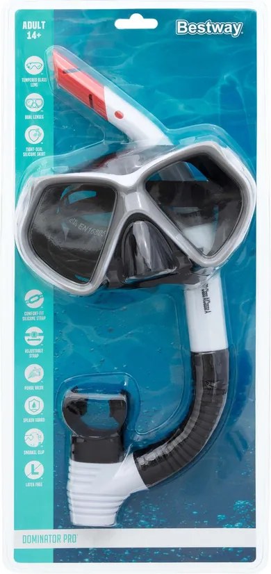 LEAN Potápačská súprava - maska, šnorchel - biela