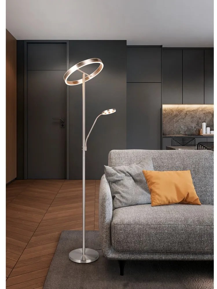 LED stojacia lampa v striebornej farbe (výška 180 cm) Willis – Trio