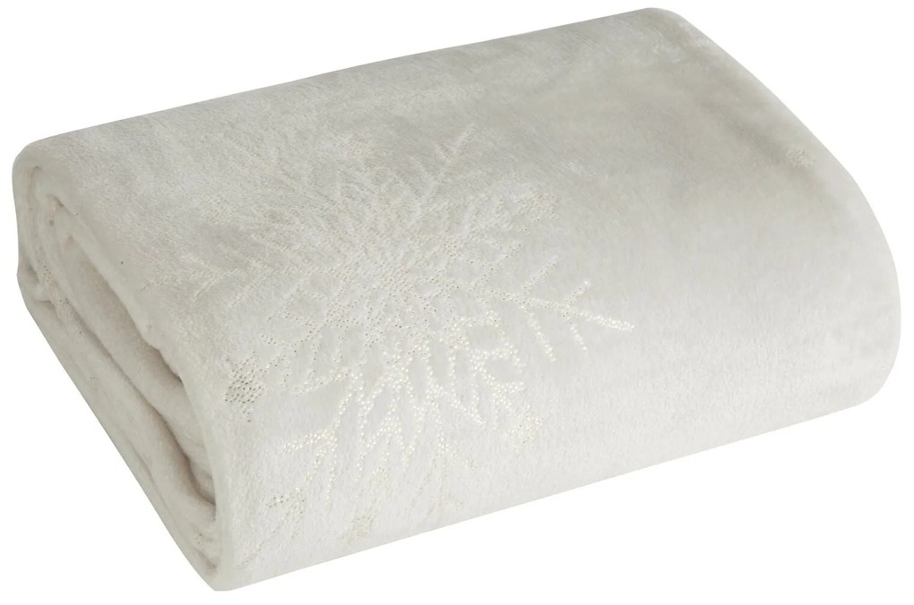 VIANOČNÁ FLANELOVÁ DEKA SNOW GOLD 150X200 CM VZOROVANÁ