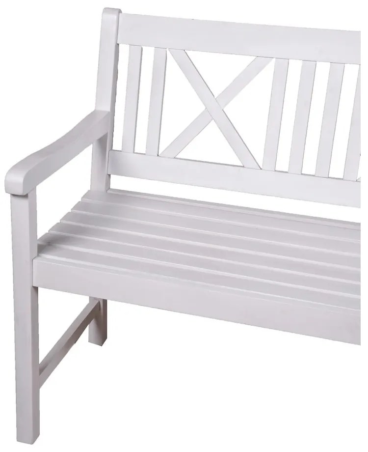 Biela drevená záhradná lavica Malmö – Garden Pleasure