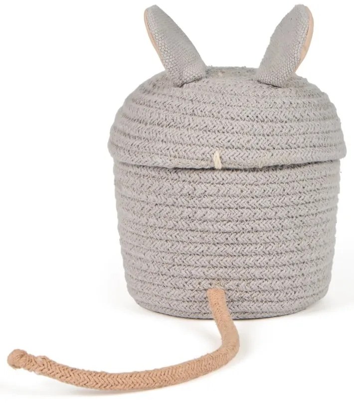Sivý látkový detský kôš na hračky ø 15x15 cm Mini Renata the Rat – Lorena Canals