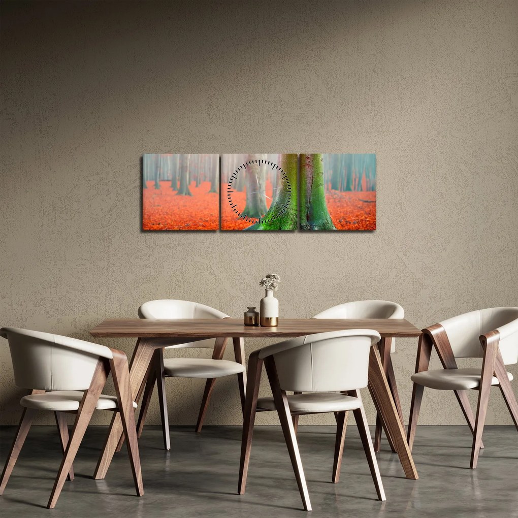 Obraz stromu (s hodinami) (90x30 cm)