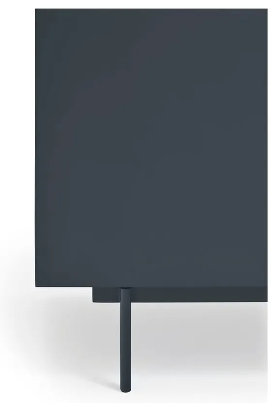 Nízka komoda v dekore duba v antracitovo-prírodnej farbe 180x78 cm Otto – Teulat