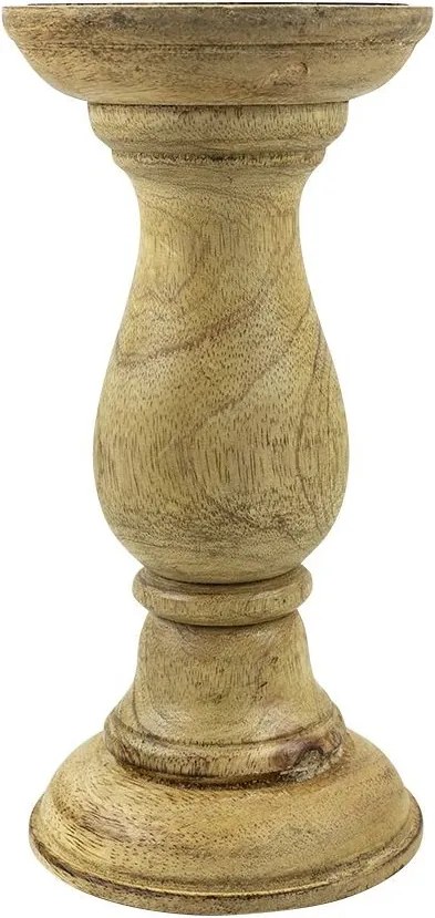 Drevený svietnik Manu z mangového dreva S - Ø 10*20cm