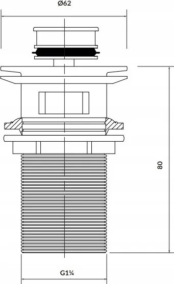 Cersanit Cersanit, keramická kovová zátka typu ClickClack s prepadom, Euro-Biela, K11-2377