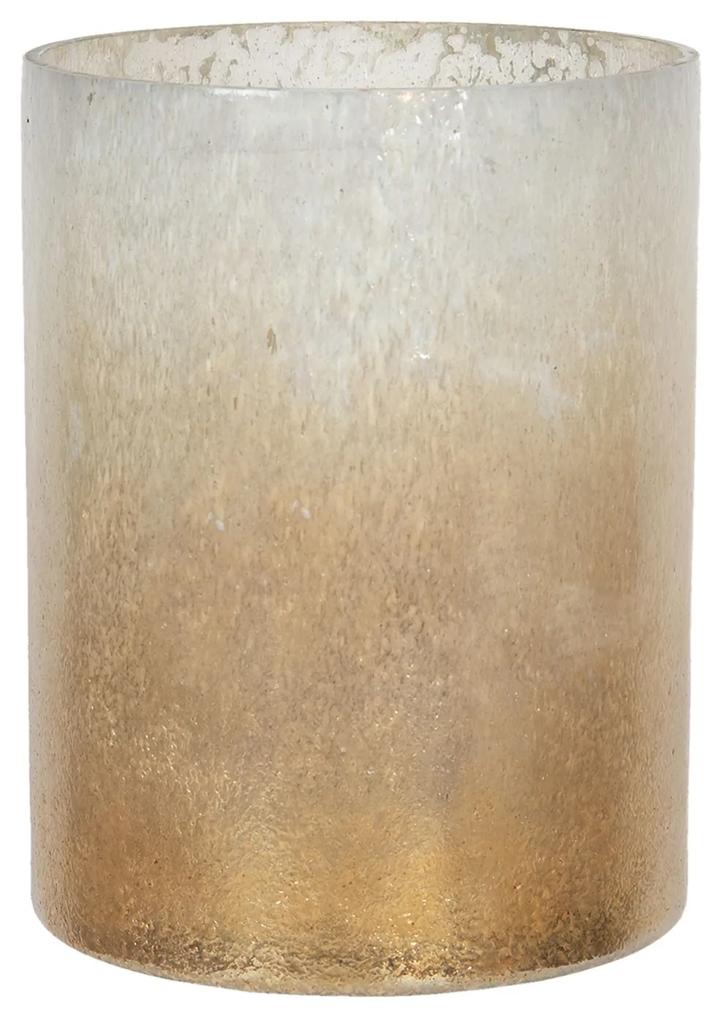 Zlato biely svietnik na čajovú sviečku - Ø 15 * 20 cm