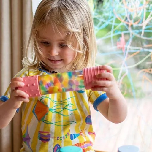 Senzorická fľaša, ružová