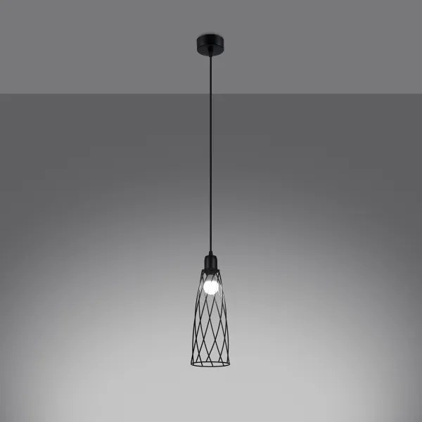 Sollux SL.1165 - Luster na lanku SUBA 1xE27/15W/230V čierna
