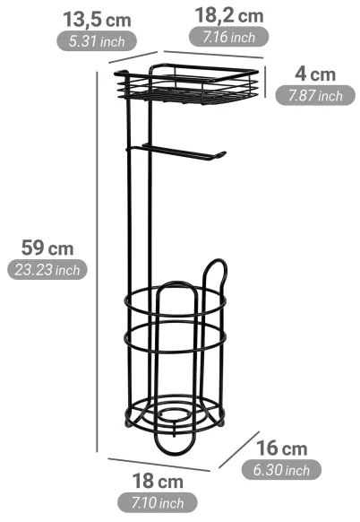WENKO 71451800 - Držiak toaletného papiera 16x59 cm čierna
