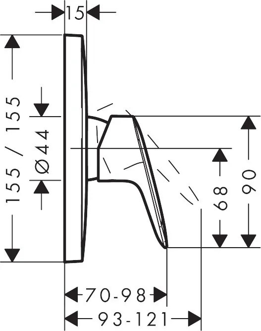 Hansgrohe Logis, sprchová batéria pod omietku, čierna matná, HAN-71605670