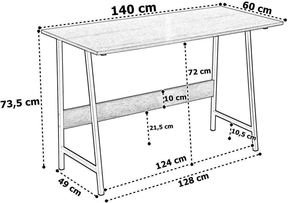 Písací stôl GRENEN dub moderný